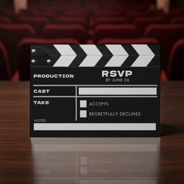 Filmklappe RSVP Karte (Von Creator hochgeladen)