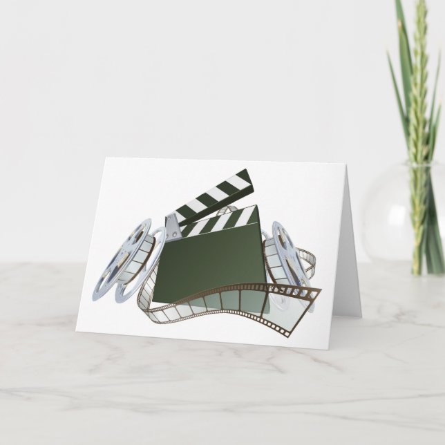 Filmklapperboard und Filmrollen Karte (Vorderseite)