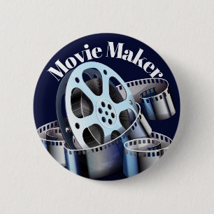 Filmmacher Silver Plate Necklace Button