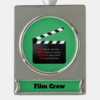 Filmmaterial Crew Swinghaar und Makeup Banner-Ornament Silber