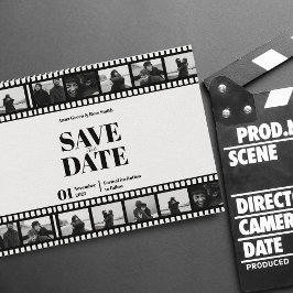 Filmmaterial Movie Funny Foto Collage Save the Dat Einladung