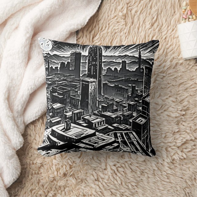 Filmnoir Night City Throw Kissen - Retro Vibes (Decke)