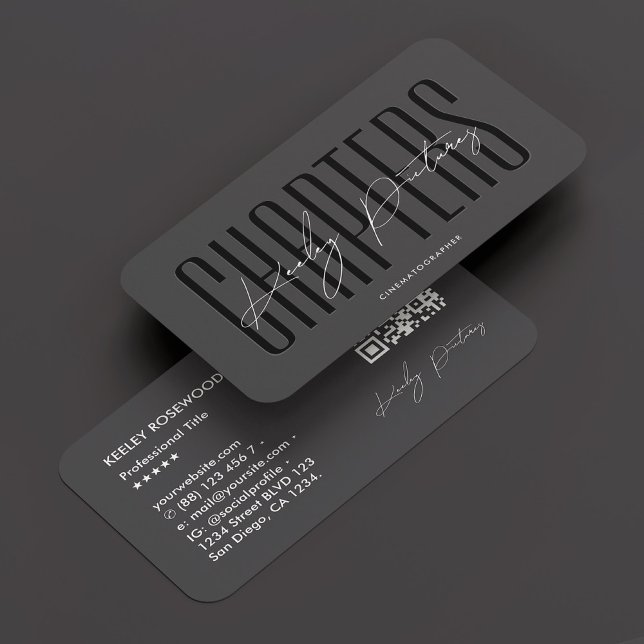 Filmproduzent Cinematographin Signature Dunkelgrau Visitenkarte (Cinematographer Film Producer Signature Dark Grey Business Card
)