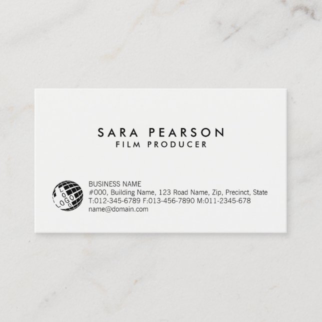 Filmproduzent Entertainment Business Card Visitenkarte (Vorderseite)