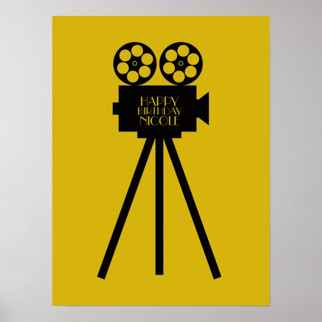 Filmprojektor Hollywood Happy Birthday Poster (Vorne)