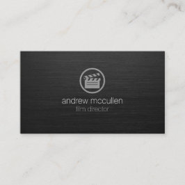 Filmregisseur Clapperboard Icon Dark Brushed Metal Visitenkarte