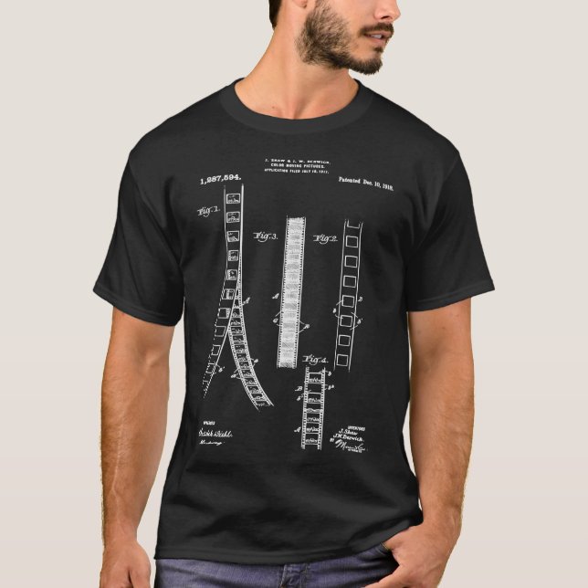 Filmregisseur Film Strip Patent Prints 1918 Essent T-Shirt (Vorderseite)