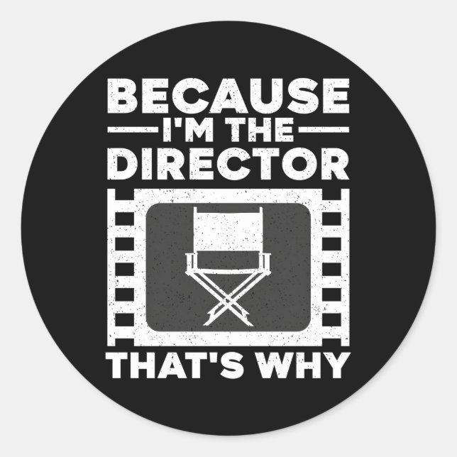 Filmregisseur für Filmproduzent Runder Aufkleber (Vorderseite)
