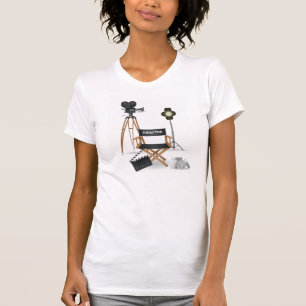 Filmregisseursessel und Vintage-Filmkamera-Set T-Shirt