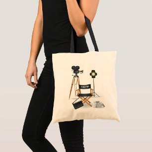 Filmregisseursessel und Vintage-Filmkamera-Set Tragetasche