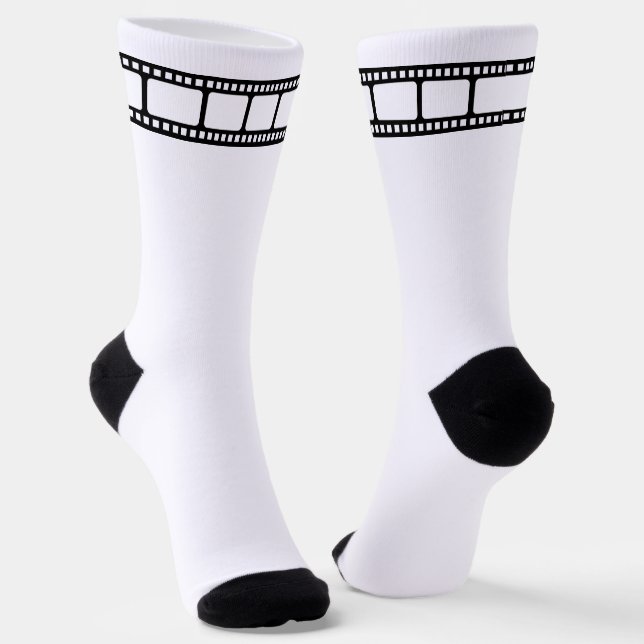 Filmrolle Schwarz/Weiß Socken (Gewinkelt)
