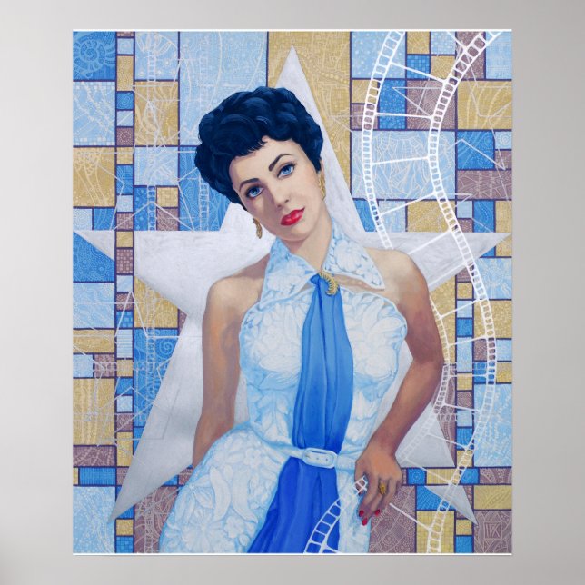 Filmstar Schauspielerin Alt Hollywood Kunstportrai Poster (Vorne)