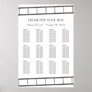 Filmstars Filmstreifen Hochzeit Sitzplan Poster