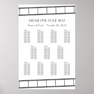 Filmstars Filmstreifen Hochzeits Sitzordnung Poster