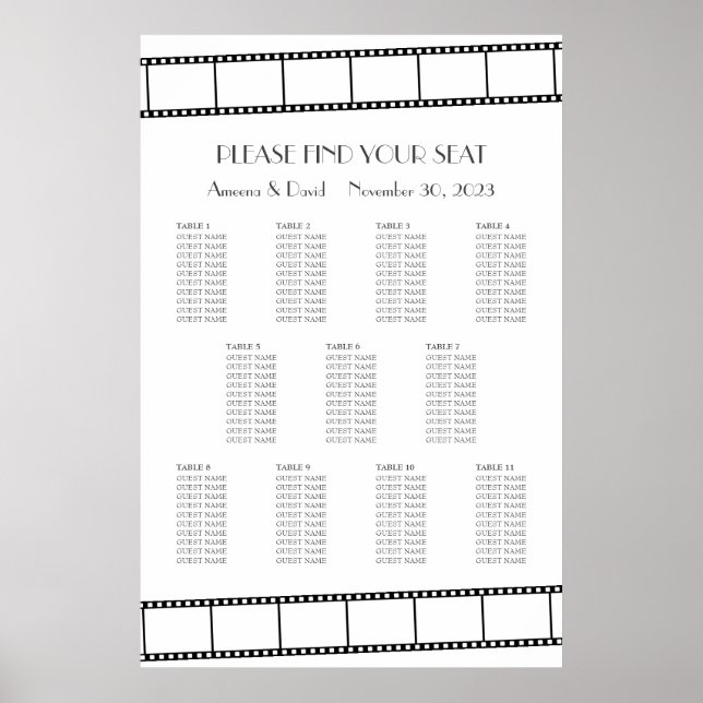 Filmstreifen für Filmaufnahmen - Hochzeitsstift Poster (Vorne)