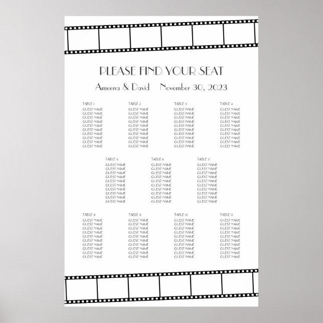 Filmstreifen für Filmaufnahmen - Hochzeitsstift Poster (Vorne)