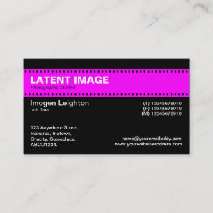 Filmstreifen-Kopf - Magenta mit Schwarz Visitenkarte