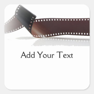 Filmstreifen mit Reflektion auf Weiß Quadratischer Aufkleber