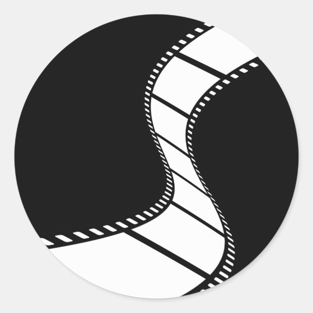 Filmstreifen Runder Aufkleber (Vorderseite)