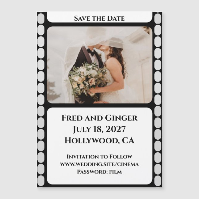 Filmstreifen Save the Date Magneteinladung (Vorderseite)