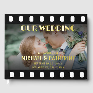 Filmstreifen schwarz-weiß Hochzeit Gästebuch