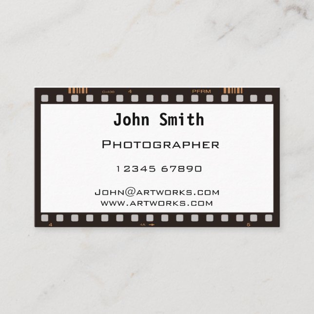 Filmstreifen Visitenkarte (Vorderseite)