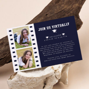 Filmstrip Foto Collage Abschluss Blau Begleitkarte