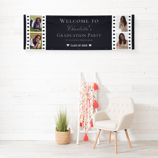 Filmstrip Vier Fotocollage Abschluss | Blau Banner (Insitu)