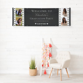 Filmstrip Vier Fotocollage Abschluss | Grau Banner