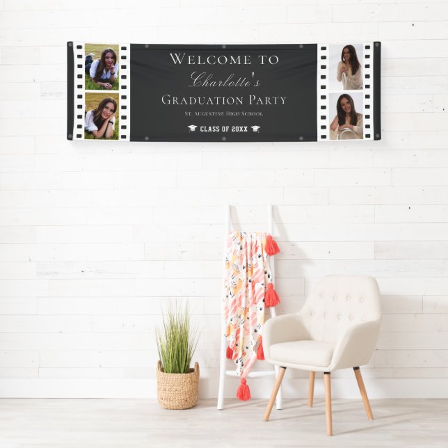 Filmstrip Vier Fotocollage Abschluss | Grau Banner (Insitu)