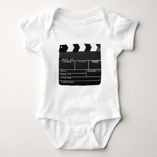 Filmvideohersteller Clappboard Design Baby Strampler (Vorderseite)