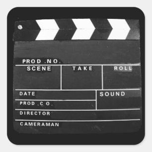 Filmvideohersteller Clapper Board Design Quadratischer Aufkleber