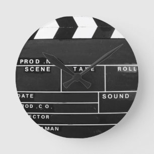 Filmvideohersteller Clapper Board Design Runde Wanduhr