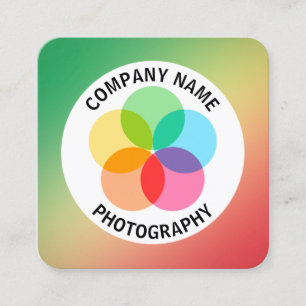 Filter-Blume - Gradient Grn, gelb, rot Quadratische Visitenkarte