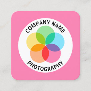 Filter-Blume - Rosa #FF7FB2 Quadratische Visitenkarte