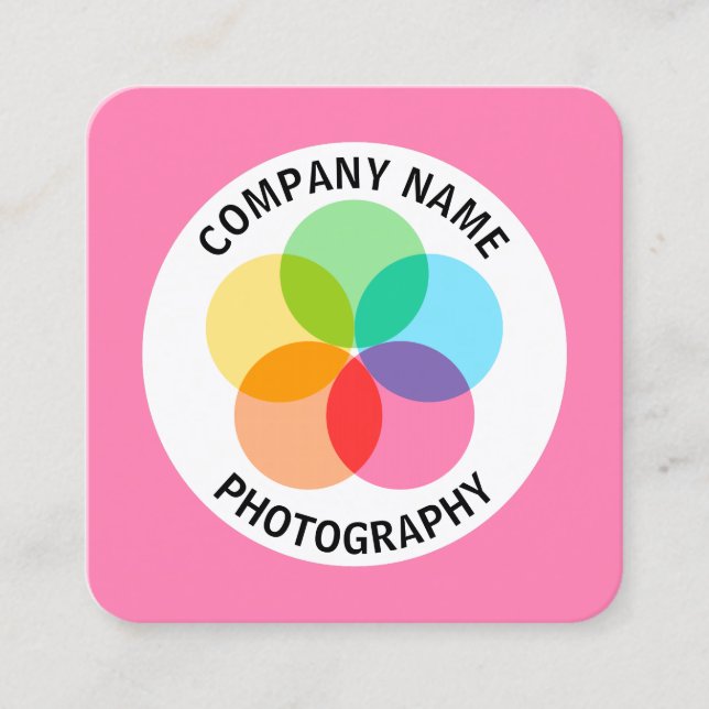 Filter-Blume - Rosa #FF7FB2 Quadratische Visitenkarte (Vorderseite)