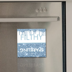 Filthy Sparkling Dripping Blue Glitter Dishwasher Magnet
