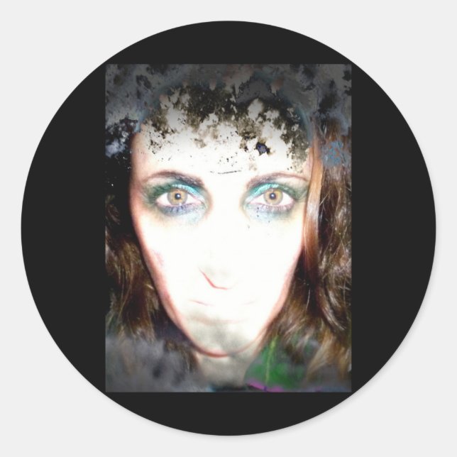 Filtriertes Portrait Horror Sticker (Vorderseite)