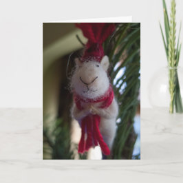 Filz-Mäuseverzierung Feiertagskarte