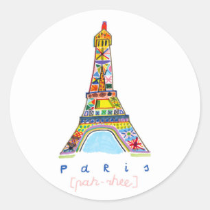 Filz-Spitze-Zeichnen von Paris Runder Aufkleber