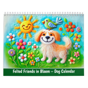 Filzfreunde in Blüte – Hundekalender Kalender