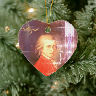 Filzherz Wolfgang Amadeus Mozart Keramik Ornament