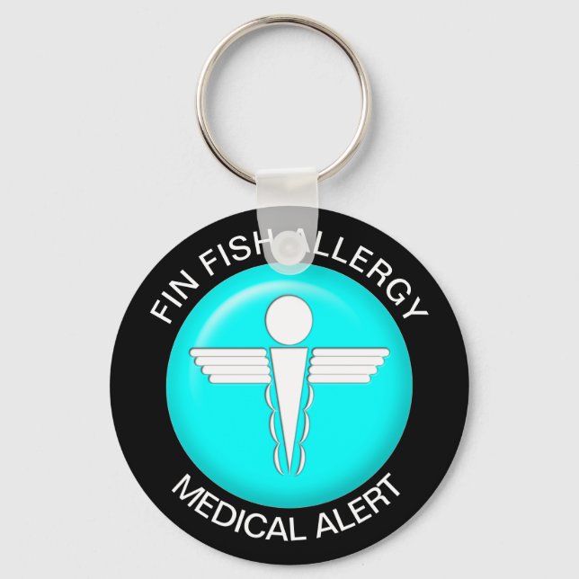 Fin Fish Allergy Schlüsselanhänger (Vorderseite)