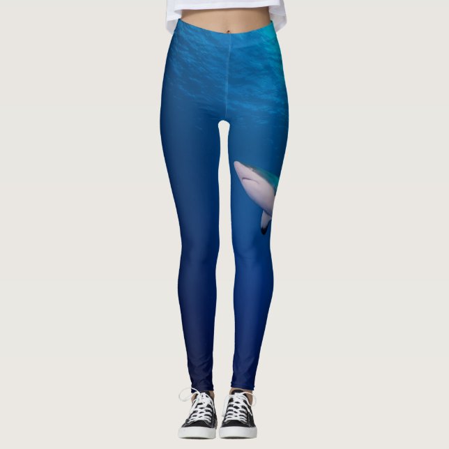 Fin : Riffhaie und Wellen Leggings (Vorderseite)