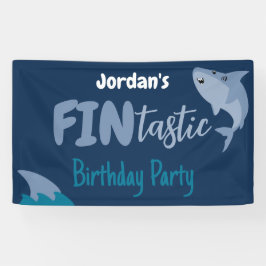 Fin-tastic Hai Geburtstagsparty Kinder unter dem M Banner