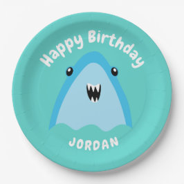 Fin-tastic Hai Geburtstagsparty Kinder unter dem M Pappteller