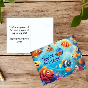 Fin-tastic Kid Friendly Valentine's Day Feiertagspostkarte