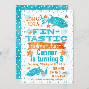 Fin-tastic Whale Shark Geburtstag Einladung