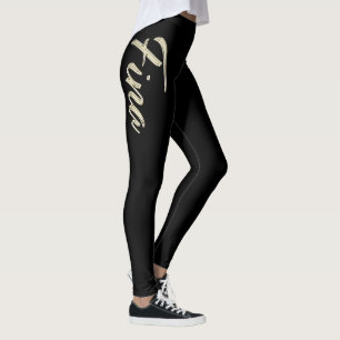 Fina white gold Handwriting Hose Leggings