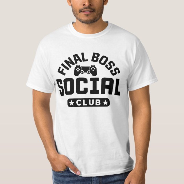 Final Boss Social Club Gaming Controller T-Shirt (Vorderseite)